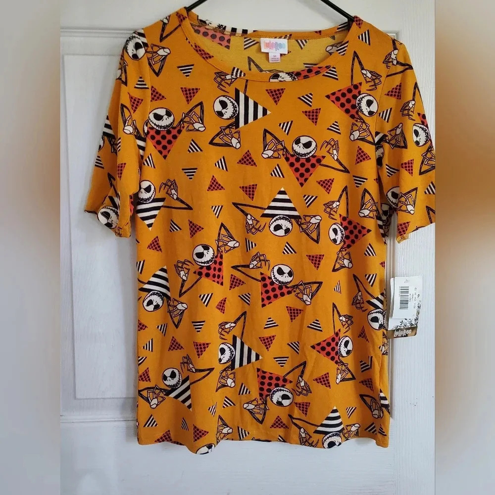 Lularoe nightmare before christmas jack skellington womans blouse, size medium